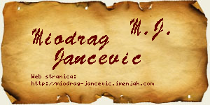 Miodrag Jančević vizit kartica